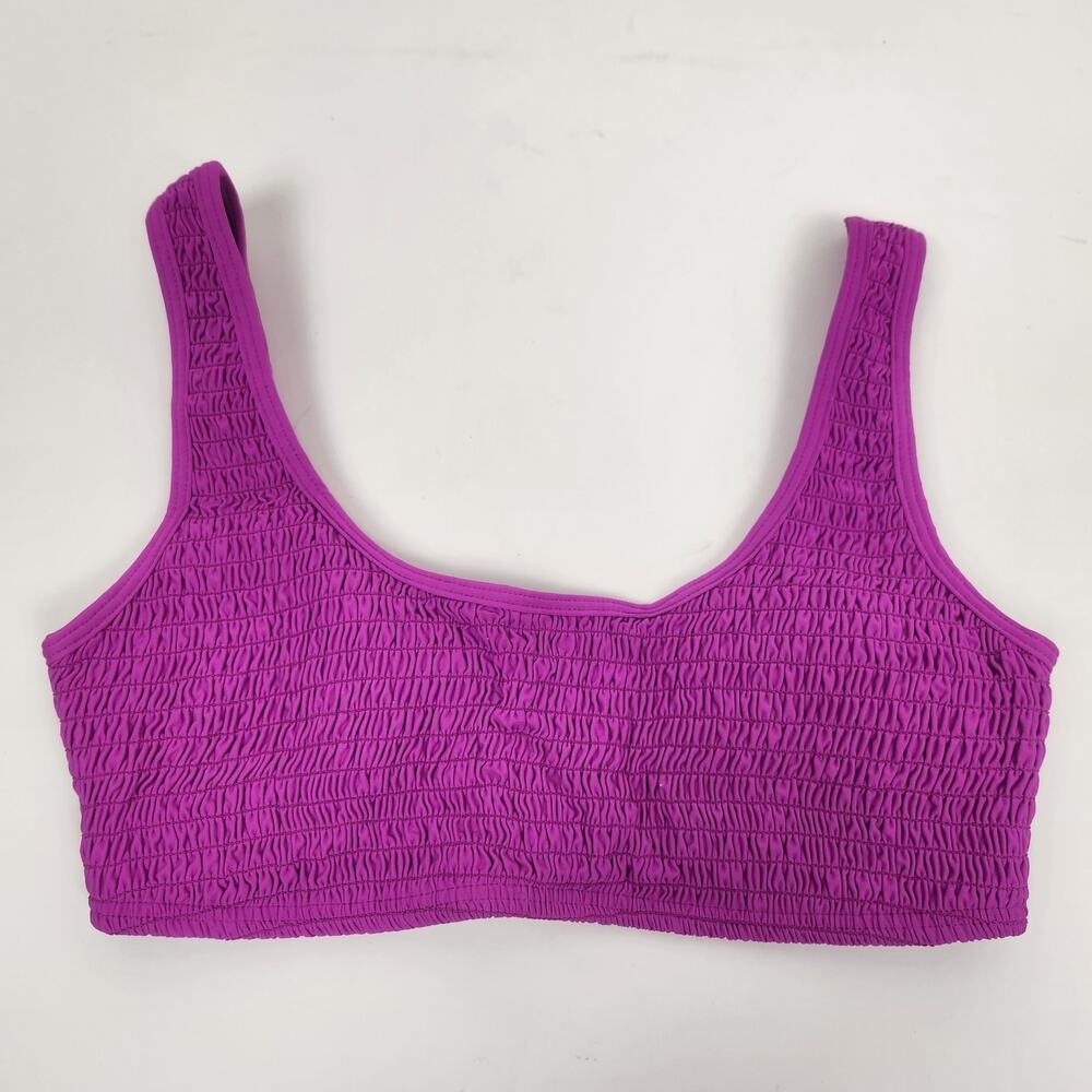 L*Space Izzie Bikini Top in Purple/Pink Size Small Smocked NWT